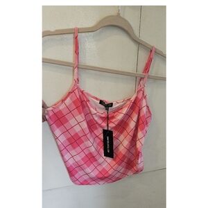 Dolls Kill Clubb Exx -PLUS DIVA ESPECIALLY GIFTED PLAID TANK TOP